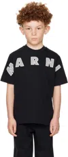 Marni Jersey T-shirt With Logo Embroidery Kids In Black