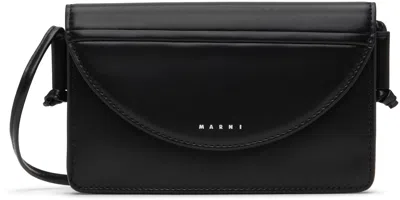 Marni Kids Black Mini Faux-leather Bag In 0m922