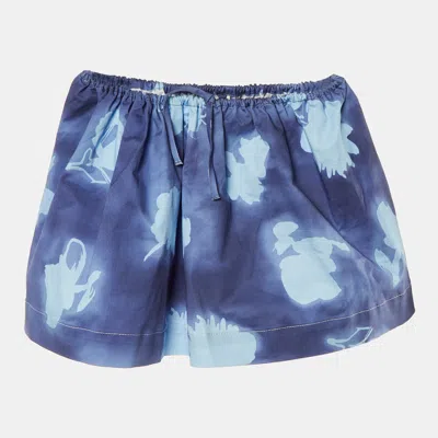 Pre-owned Marni Kids Blue Printed Cotton Skirt Size 6yrs