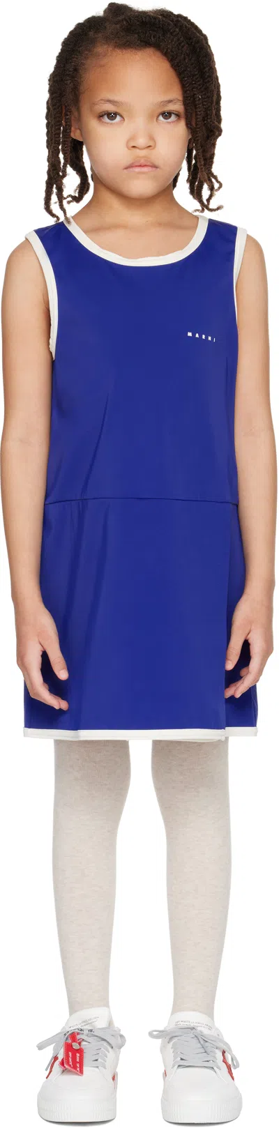 Marni Babies' Kids Blue Sleeveless Swim Cover-up Dress