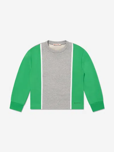 Marni Kids Colourblock Sweatshirt In Green