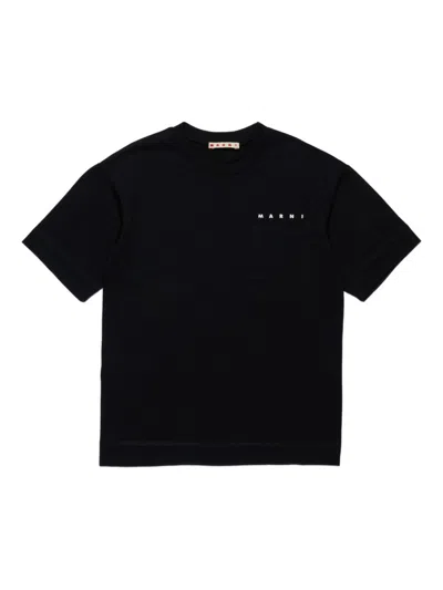 Marni Kids Cotton T-shirt In Black