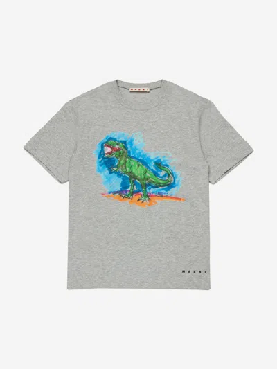 Marni Kids Dinosaur T-shirt In Gray