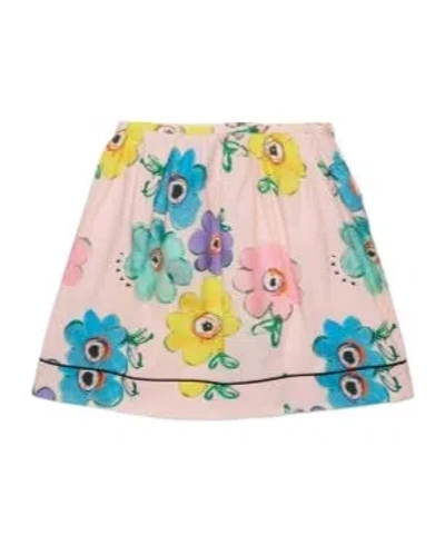 Marni Kids Floral Printed Mini Skirt In Pink