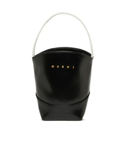 Marni Kids Flower Basket Bag In Black