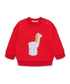 Marni Kids Giraffe Printed Crewneck Sweatshirt In Red