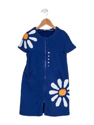 Pre-owned Marni Kids Girls' Sequin Embellished Dress In Blue