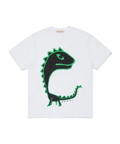 Marni Kids Graphic Printed Crewneck T-shirt In White