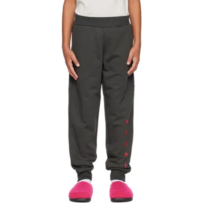 Marni Kids Gray Logo Sweatpants In 0m924