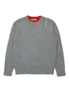 Marni Kids Gray Long-sleeved Crewneck Sweater In Gray
