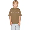 Marni Kids Khaki Printed-logo T-shirt In Brown