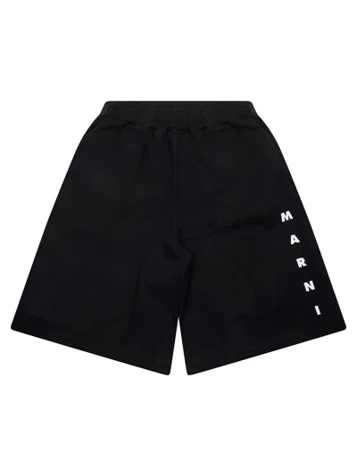 Marni Kids Kids Bermuda Shorts With Logo Design In Black