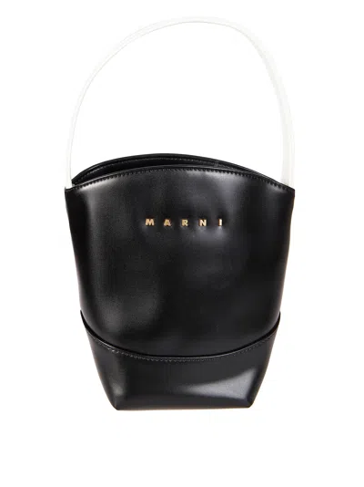 Marni Kids Kids Mini Flower Basket Handbag In Black