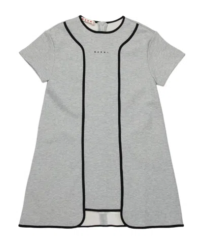 Marni Kids Logo Detailed Short-sleeved Dress In Gray