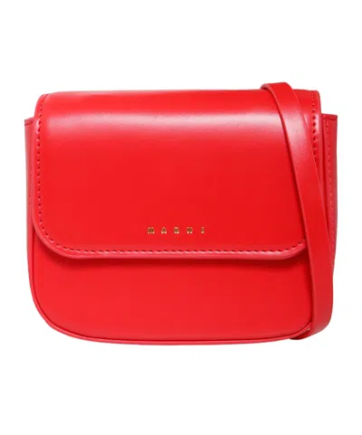 Marni Kids Logo Embossed Punk Bag In Red