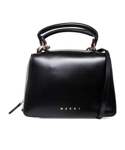 Marni Kids Logo Embossed School Bag In Black