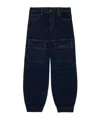 Marni Kids Logo Embroidered Cargo Jeans In Black