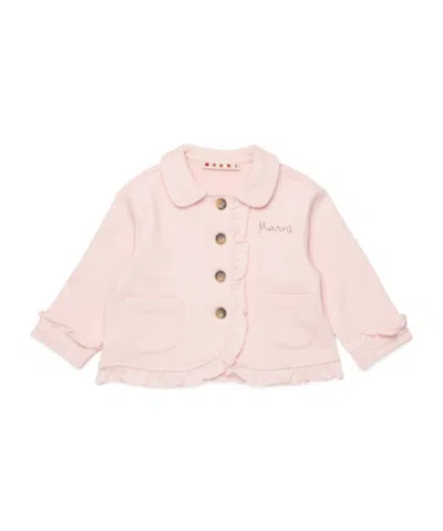 Marni Babies'  Kids Logo Embroidered Jacket In Pink