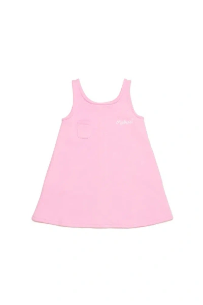 Marni Kids Logo Embroidered Sleeveless Dress In Pink