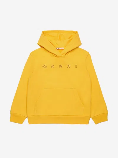 Marni Kids Logo Hoodie In Yellow