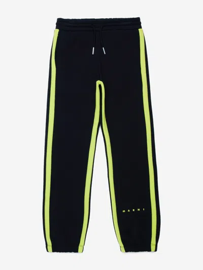 Marni Kids Logo Joggers In Black