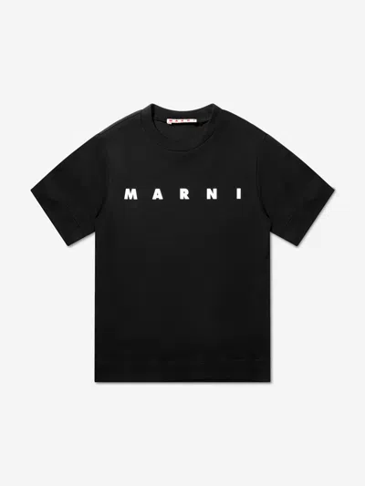 Marni Babies'  Kids Logo Print T-shirt In Black