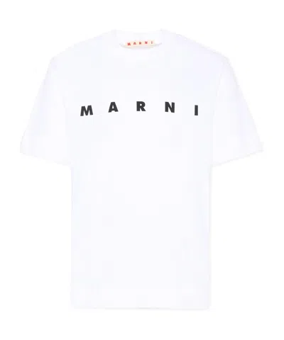 Marni Kids Logo Print T-shirt In Yellow