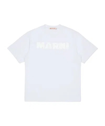 Marni Kids Logo Print T-shirt In White