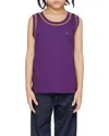 Marni Kids Purple Printed-logo Tank Top In Purple
