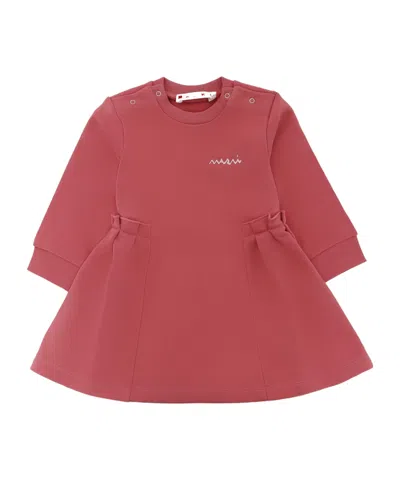 Marni Kids Logo-printed Fleece Midi Dress In Pink