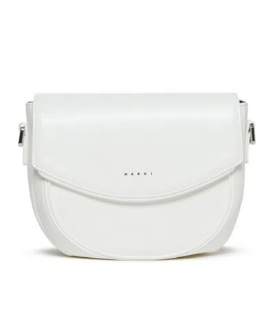 Marni Kids Logo Printed Smile Crossbody Bag In Black