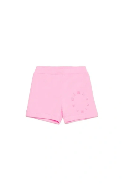 Marni Kids Logo Printed Straight Hem Shorts In Pink