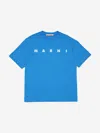 Marni T-shirt In Jersey Con Logo In Blue
