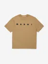 Marni Kids Logo T-shirt In Brown