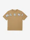 Marni Kids Logo T-shirt In Brown