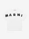 Marni Kids Logo Embroidered Crewneck T-shirt In White