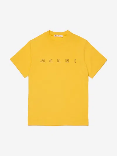 Marni Kids Logo T-shirt In Yellow