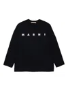Marni Kids Long Sleeve Crew Neck T-shirt In Black