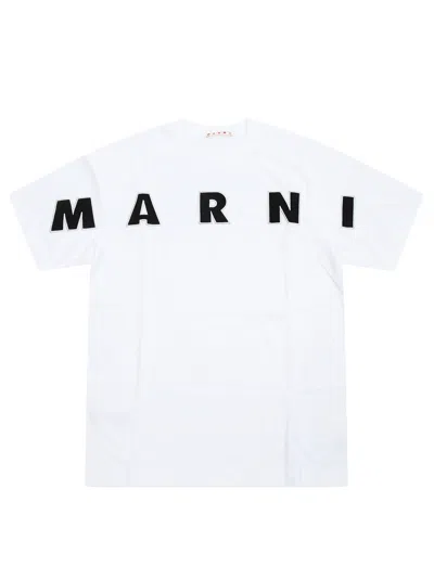 Marni Kids Maxi Logo Kids T-shirt - Ss26 Edition In White