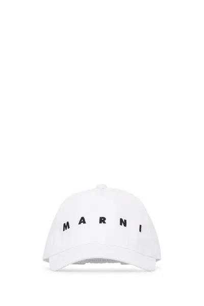 Marni Kids Mf51b Logo-embroidered Baseball Cap In White