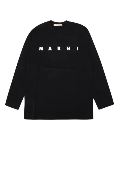 Marni Kids Logo-print Cotton Sweatshirt In Black