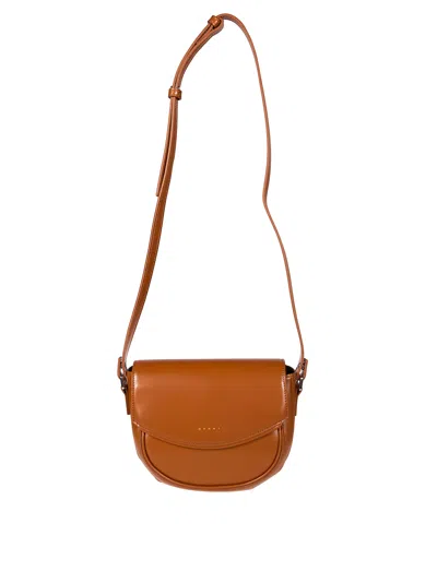 Marni Kids Mini Smile Handbag In Brown