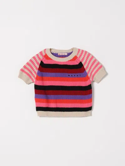 Marni Kids Mini Striped Cotton Sweatshirt In Multicolor Stripes