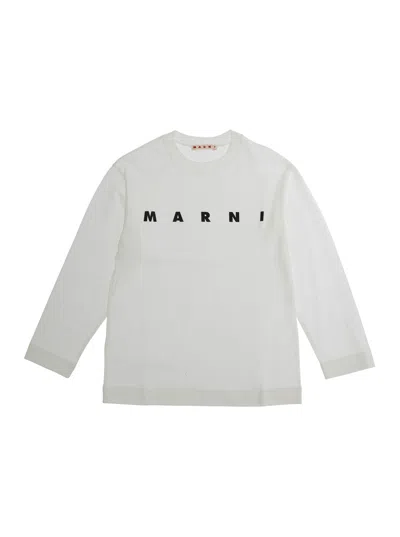 Marni Kids Mini Unisex Long-sleeve T-shirt In Cotton Jersey In White