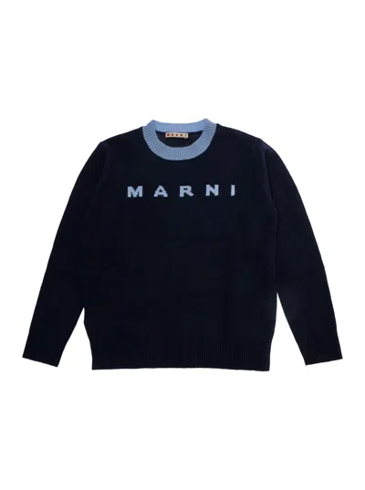 Marni Kids Mini V-neck Wool-cashmere Sweater With Long Sleeves For Baby Boy In Multi