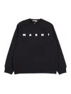 Marni Kids Logo-printed Crewneck Sweatshirt In Black