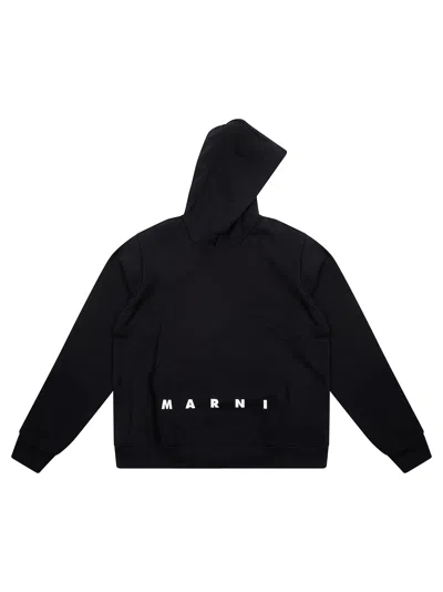 Marni Kids Ms362u Mini Sweatshirt Hoodie For Kids Fw26 In Nero