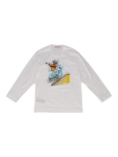 Marni Kids Mt332u Over Maglietta In White