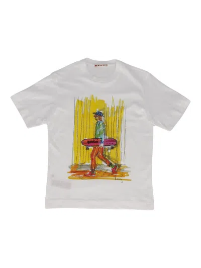 Marni Kids Mt335u Maglietta In White