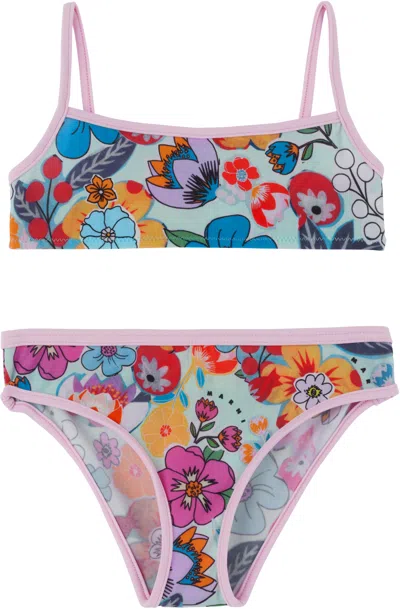 Marni Kids Multicolor Holiday Pattern Bikini In 0m851